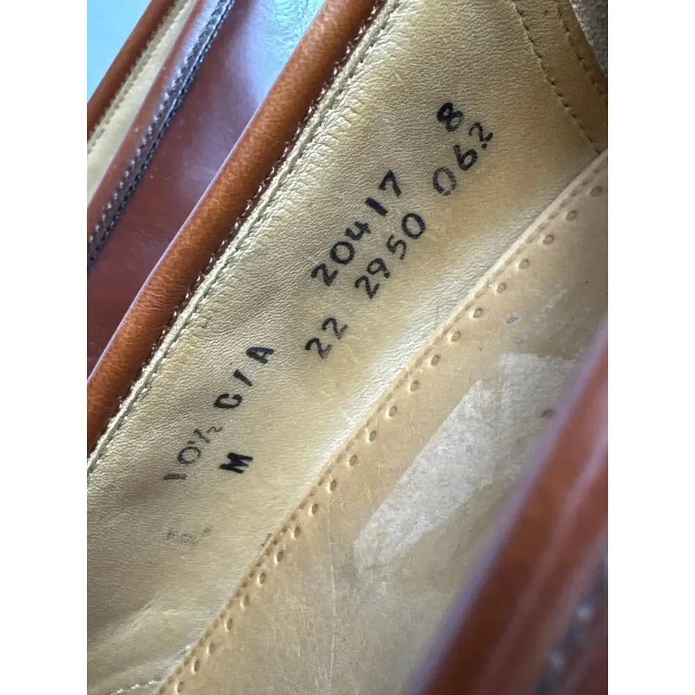 Johnston & Murphy Optima 10.5 Brown Loafers Kiltie Tassel Wing Tip Shoes EUC Men